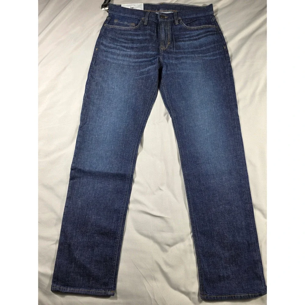 Banana Republic Straight Fit Jeans Mens 32x32 Dark Wash Blue Organic Cotton NEW